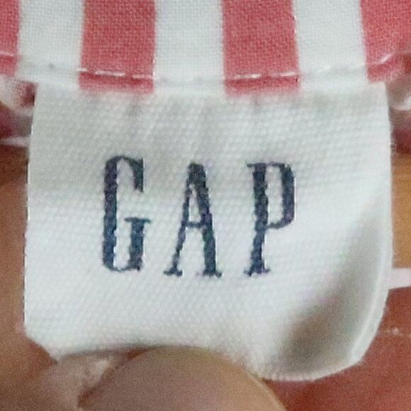 GAP ROSE PINK & WHITE STRIPE SHORT SLEEVE V NECK TOP SIZE SMALL - Picture 2 of 10